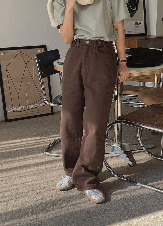 워시드 버튼팬츠 (pants)(brown)르헤르